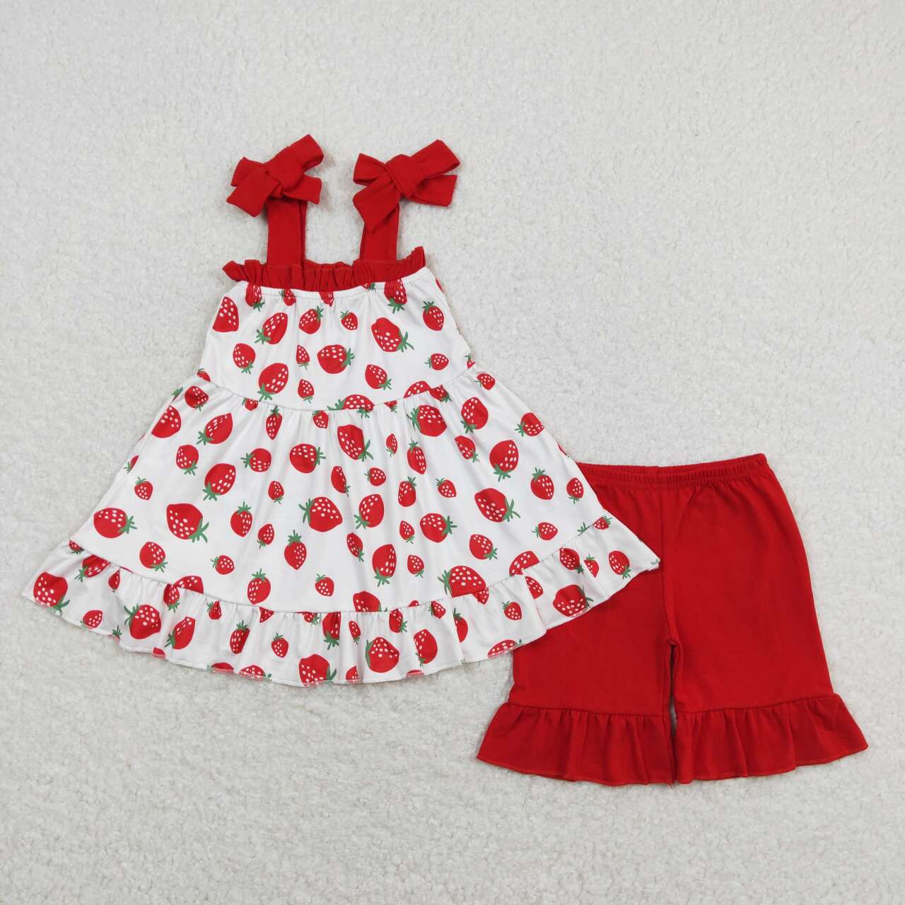 baby strawberry straps summer outfit