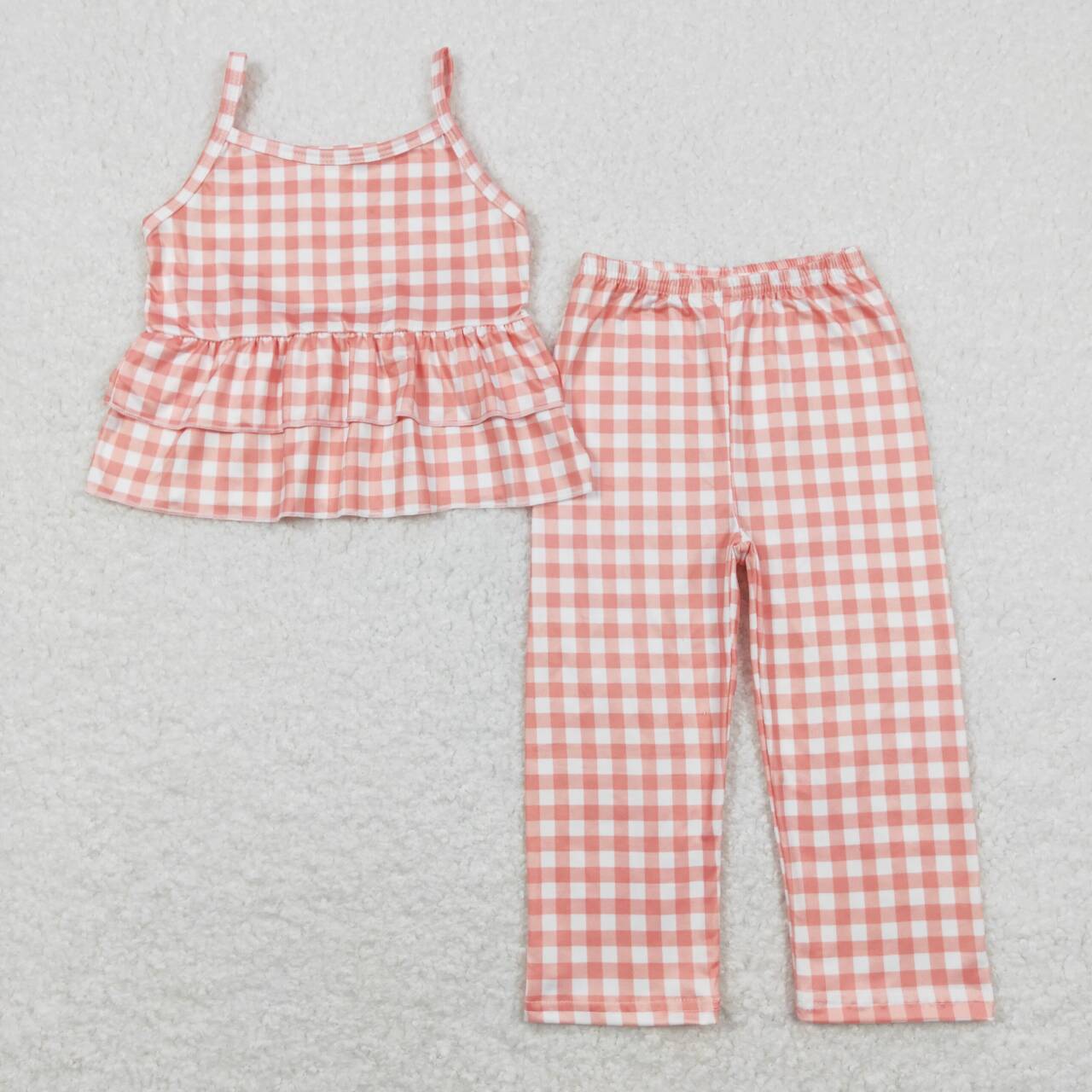 pink gingham boutique clothing set