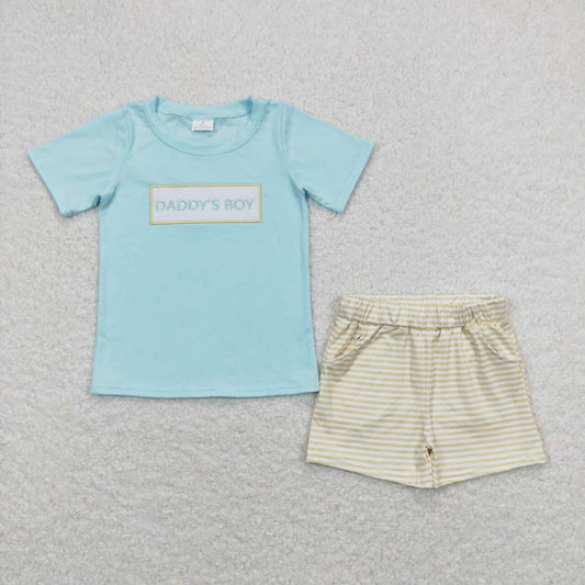 Daddys boy fathers day embroidery outfit