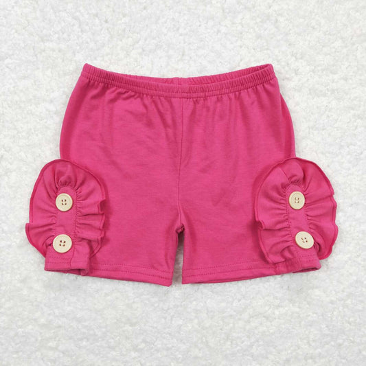 hot pink cotton ruffle shorts preorder
