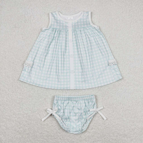 wholesale baby girls best sister checkered bummies set