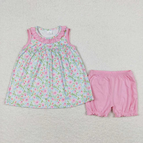 best sister pink floral clothing set sibling set