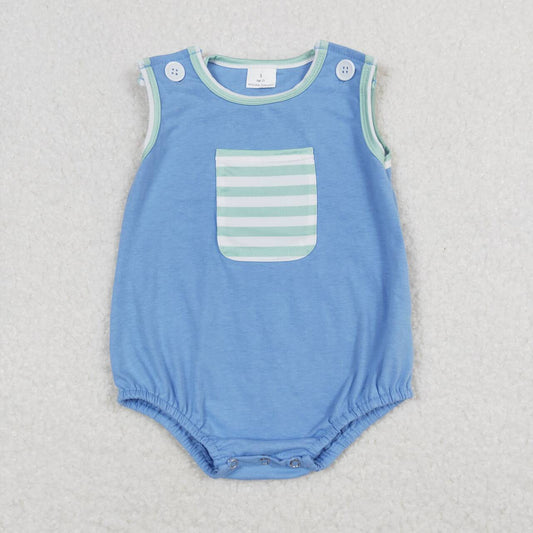 baby boy blue stripes romper