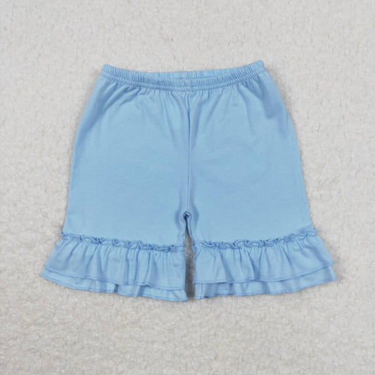 aqua cotton ruffle shorts