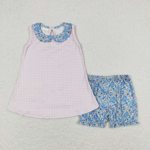 best sister pink gingham floral matching clothing set sibling set