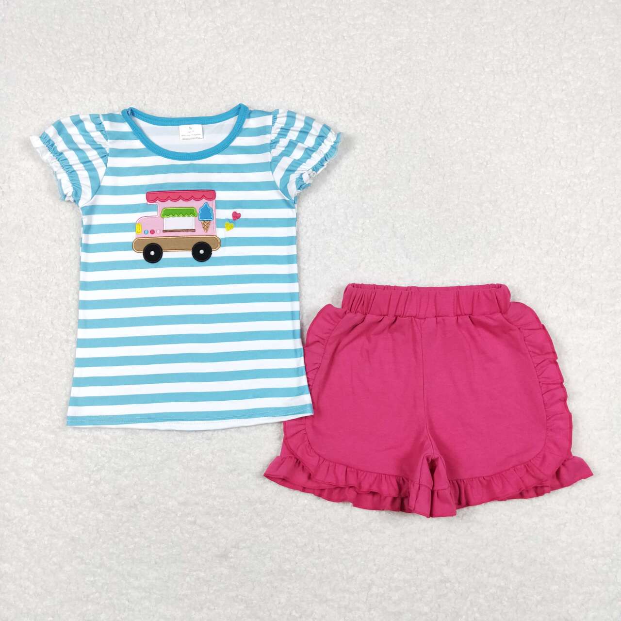 embroidery school car top hot pink shorts outfit