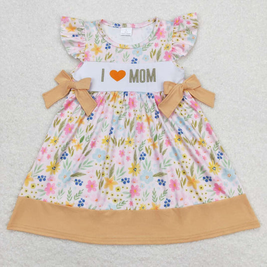 embroidery I love mom floral boutique dress