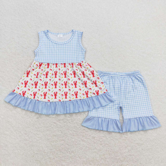 blue gingham crawfish boil outfit