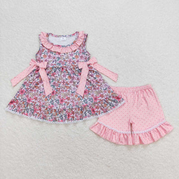 best sister pink floral boutique clothing set