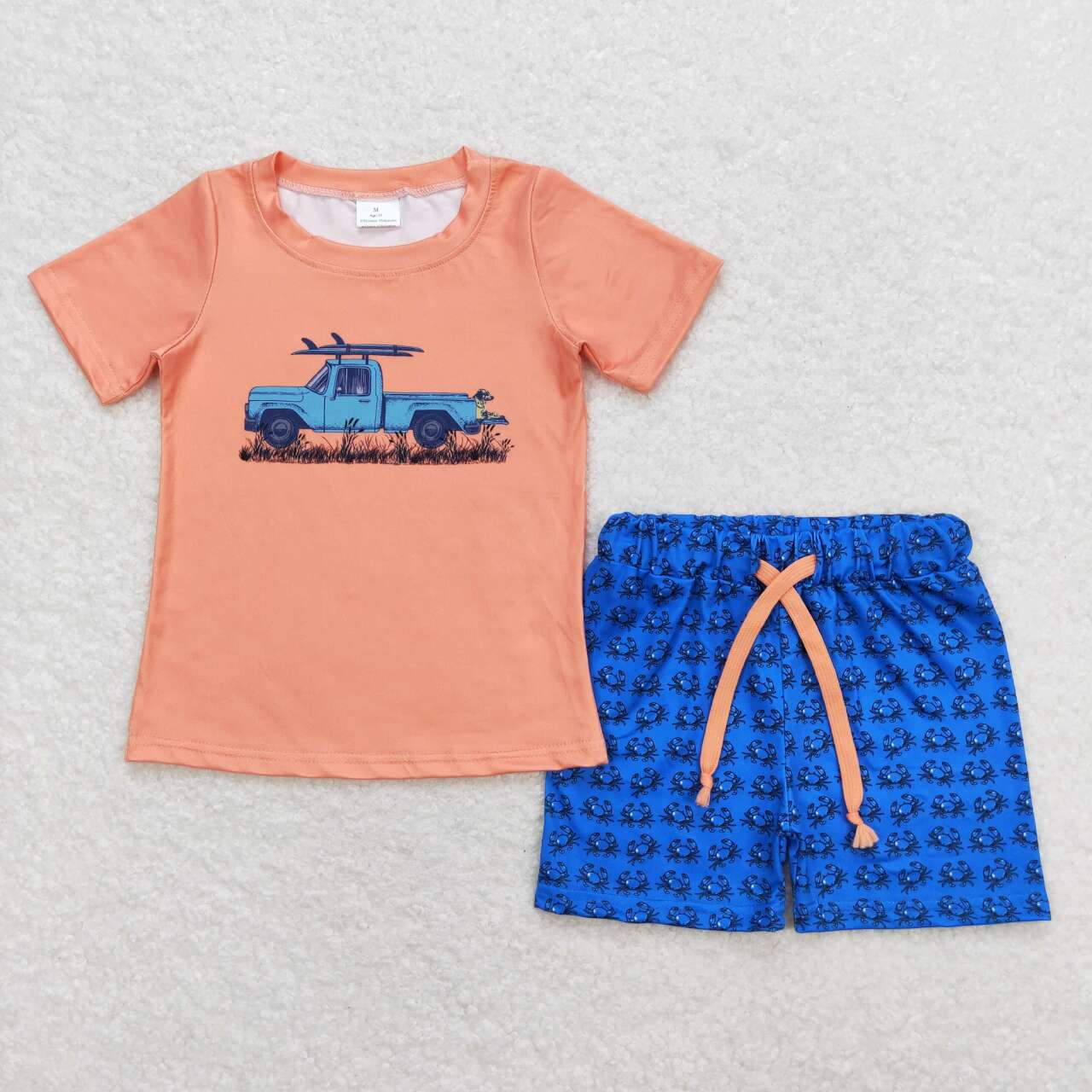 baby boy dog car shirt matching shorts outfit