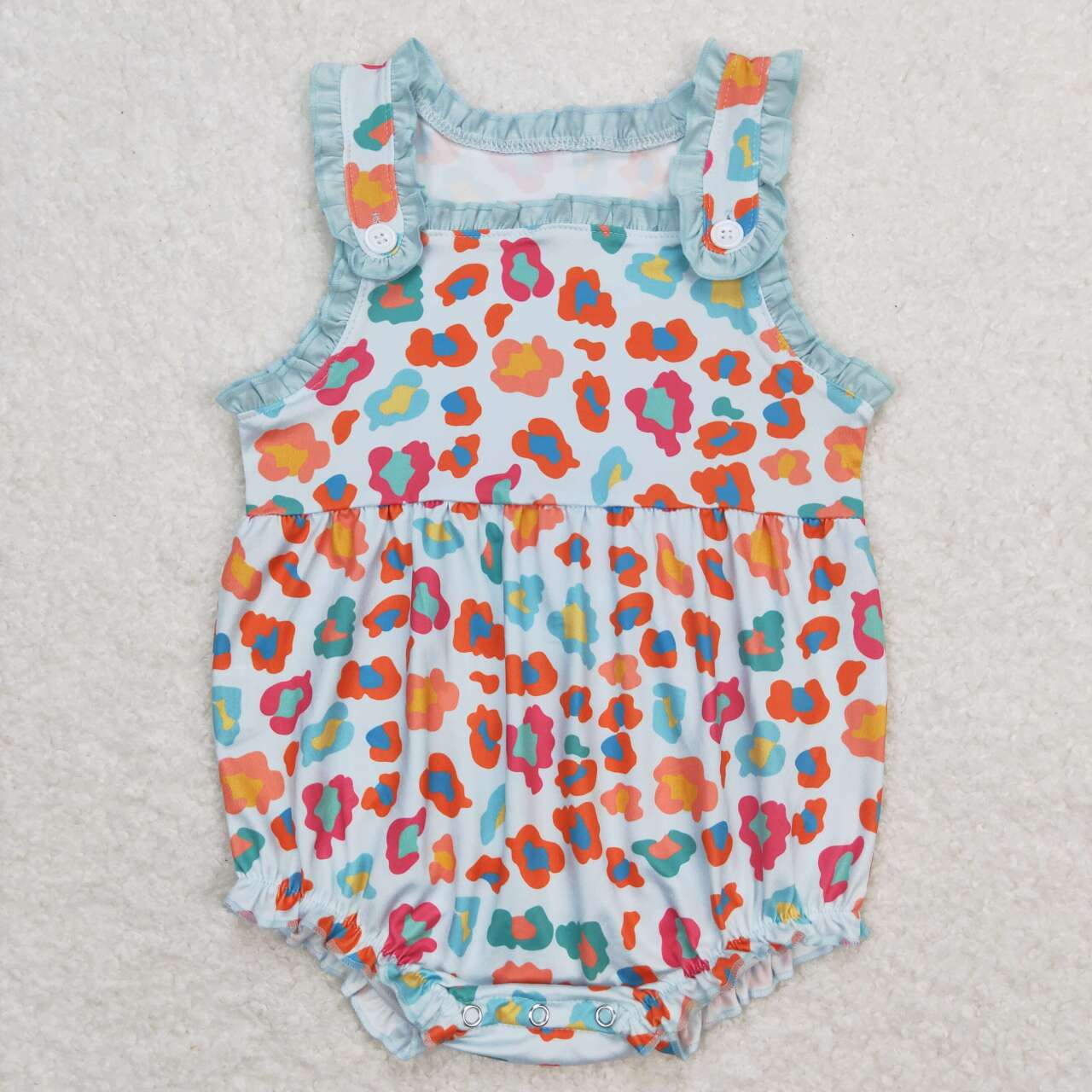 baby boy rainbow leopard romper