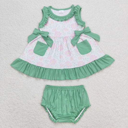 toddle girls  floral bummie set
