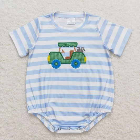 toddle baby boy embroidery golf tractor romper