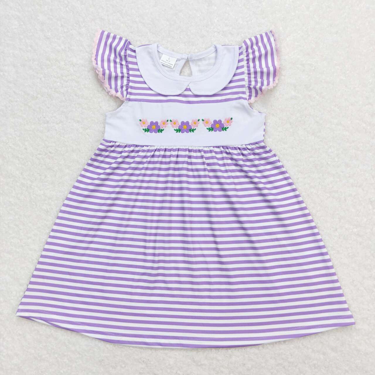 lavender stripes floral dress