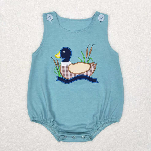 embroidery mallard duck brother matching outfit baby boy sibling set