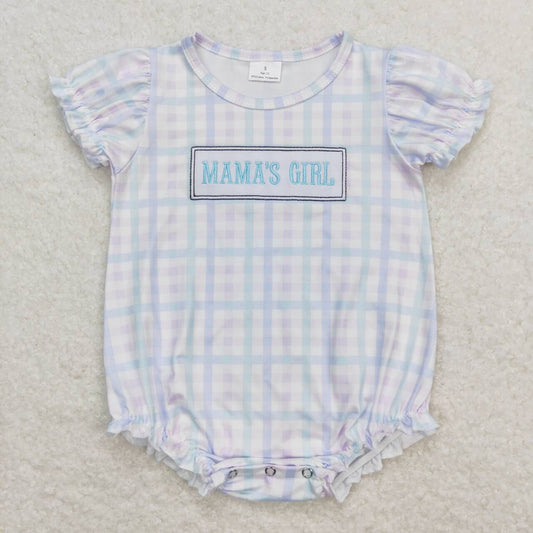 embroidery mamas girl plaid romper