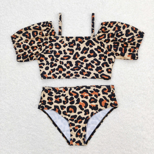 cheetah leopard 2pcs summer bathing suit