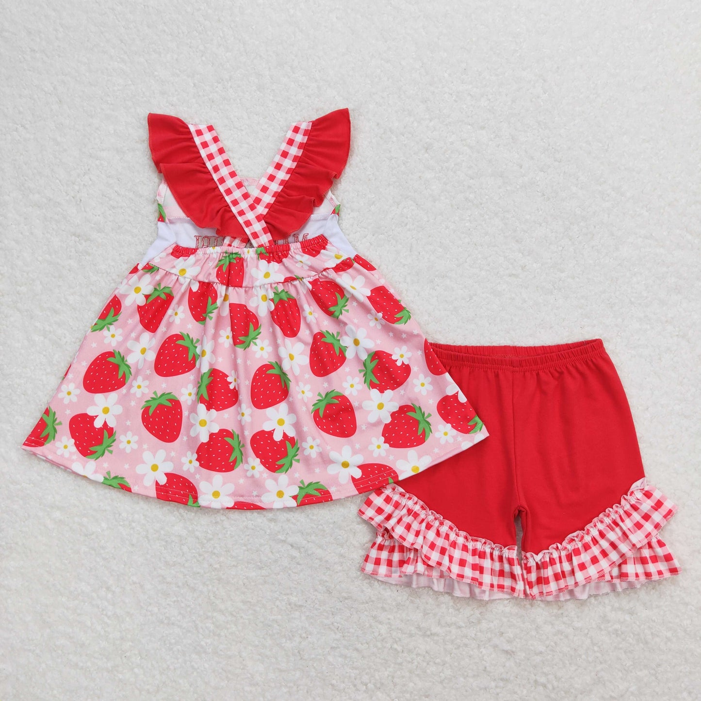 Mamas girl strawberry summer clothing set