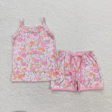 best sister pink floral matching outfit wholesale sibling set