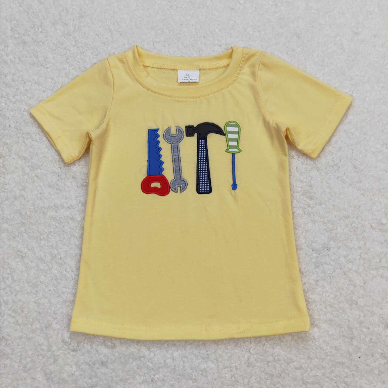 baby boy short sleeve embroidery tool shirt