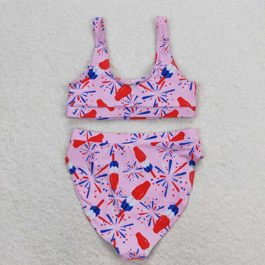 adult women popsicle july 4th two pieces bathing suit