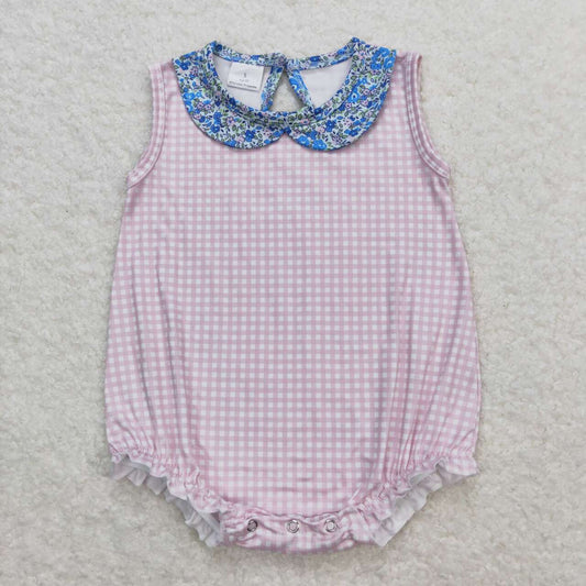 toddle girls pink gingham romper