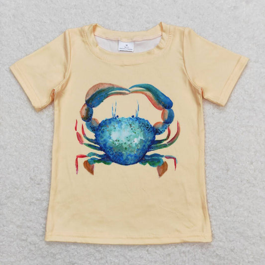 baby boy short sleeve crab shirt