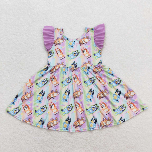 toddle girls blue cartoon dog dress