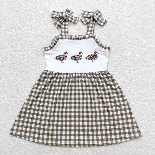 toddle baby girls green gingham mallard duck dress