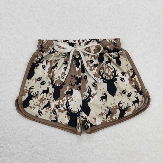 baby girls reindeer camo shorts