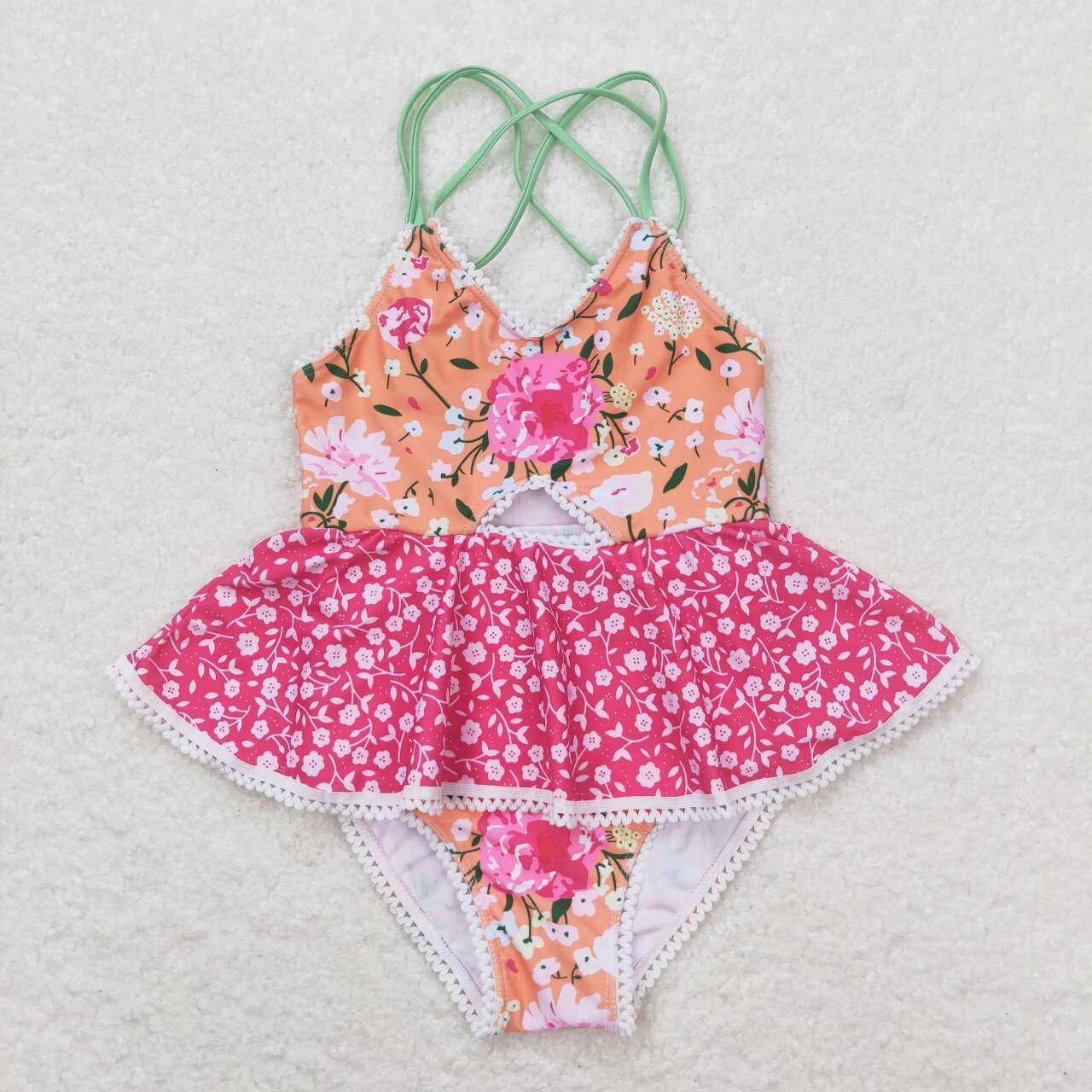 toddle baby girls floral one piece bathing suit