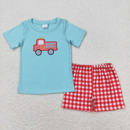 baby boy fire fighting truck outfit