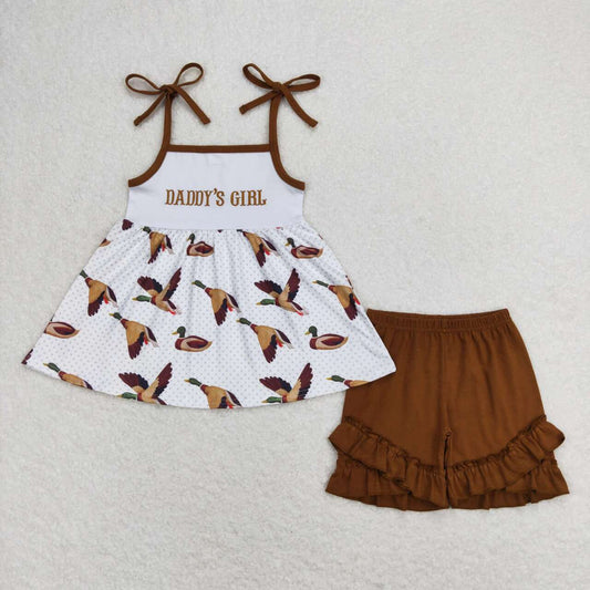 Daddys girl duck shirt brown shorts fathers day outfit