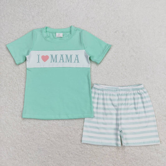 I love mama mothers day baby boy outfit