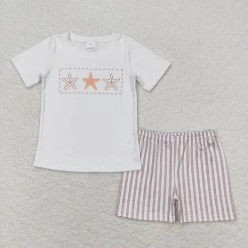 sister brother toddle baby matching starfish clothing set