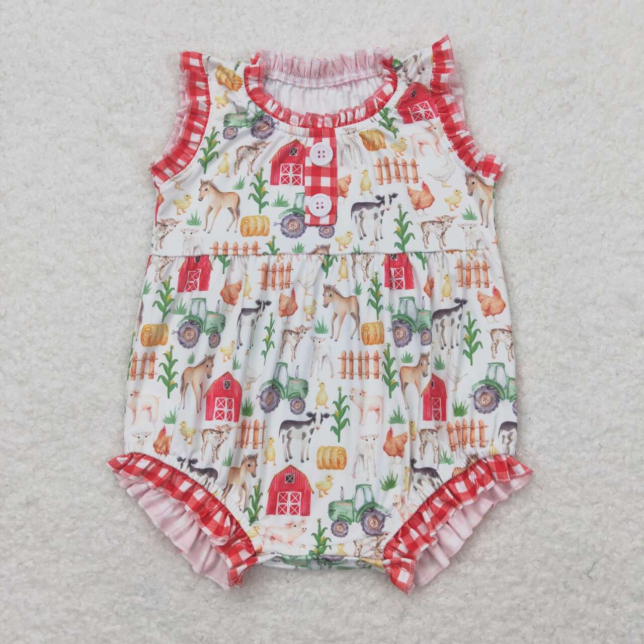 little girls farm animal romper