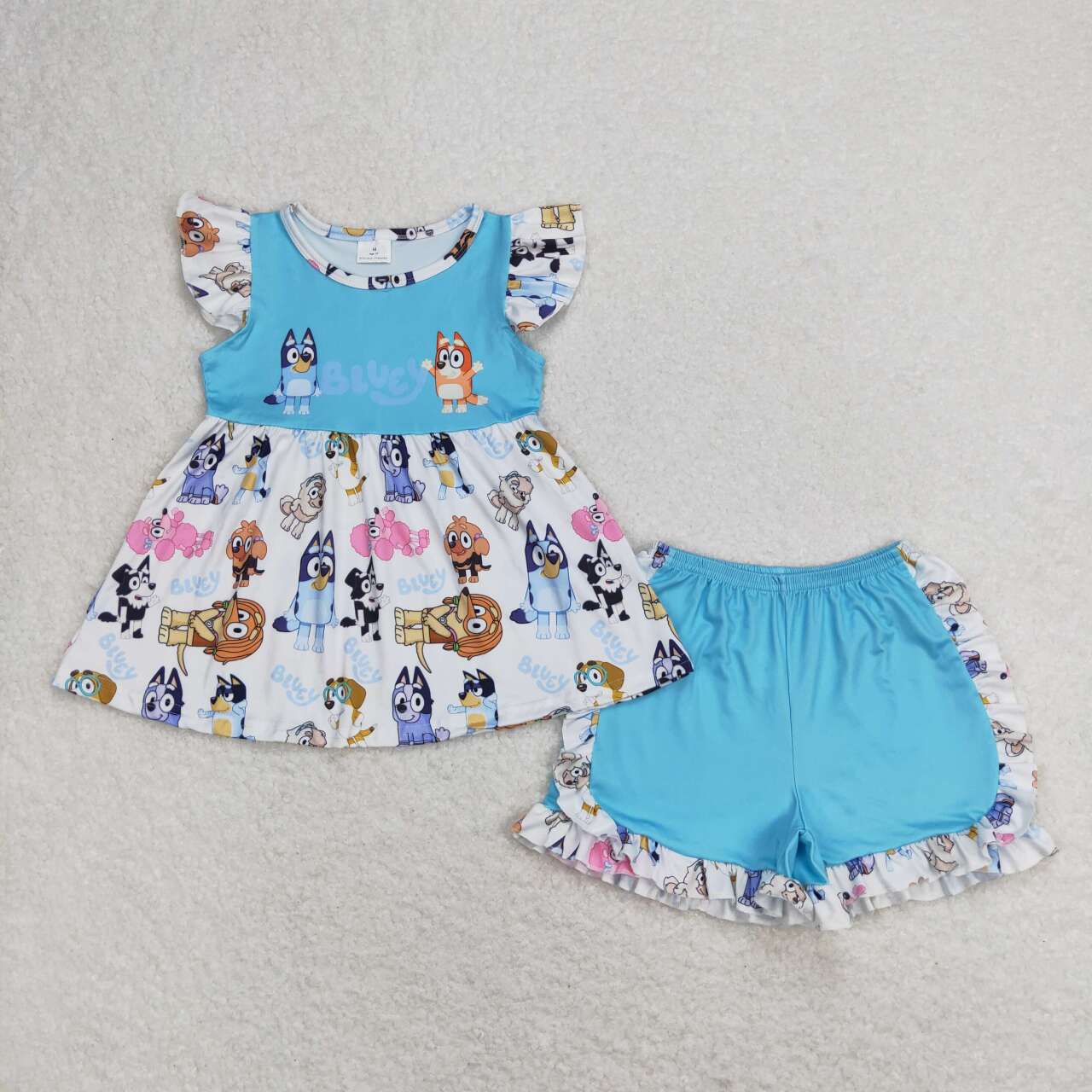 blue dog cartoon outfit