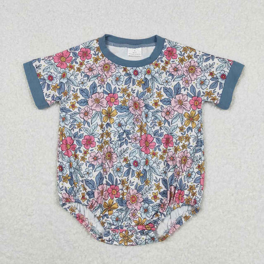 toddle baby girls short sleeve floral romper