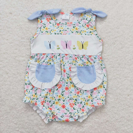 toddle baby girls butterfly floral romper