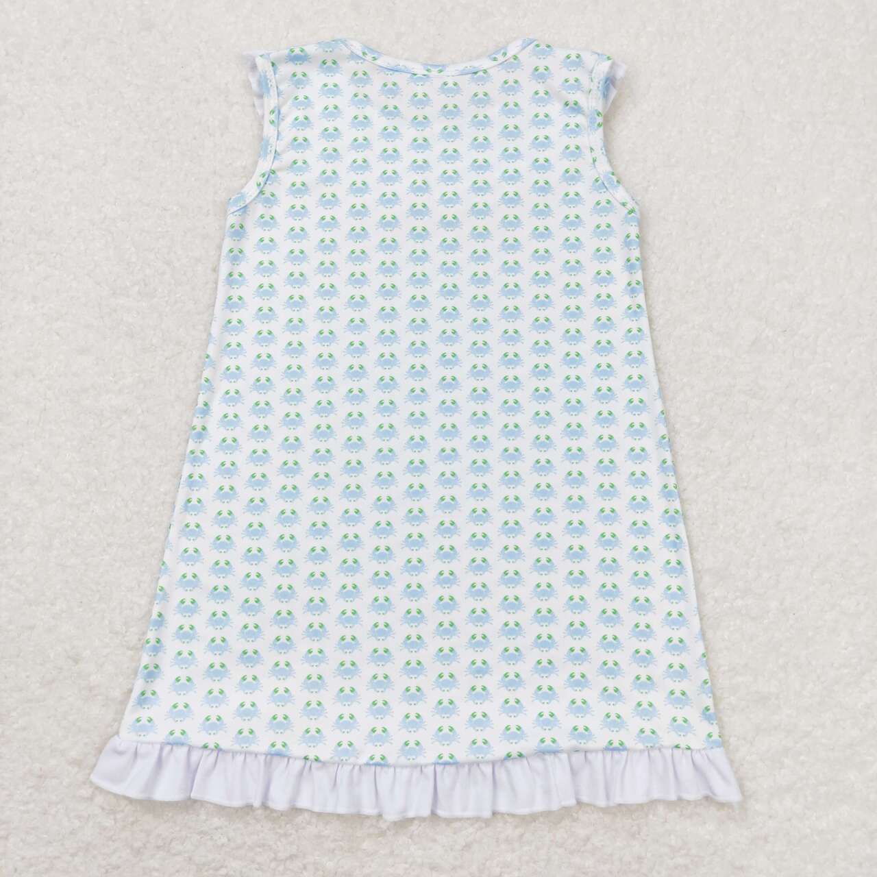 girls blue crab summer beach dress