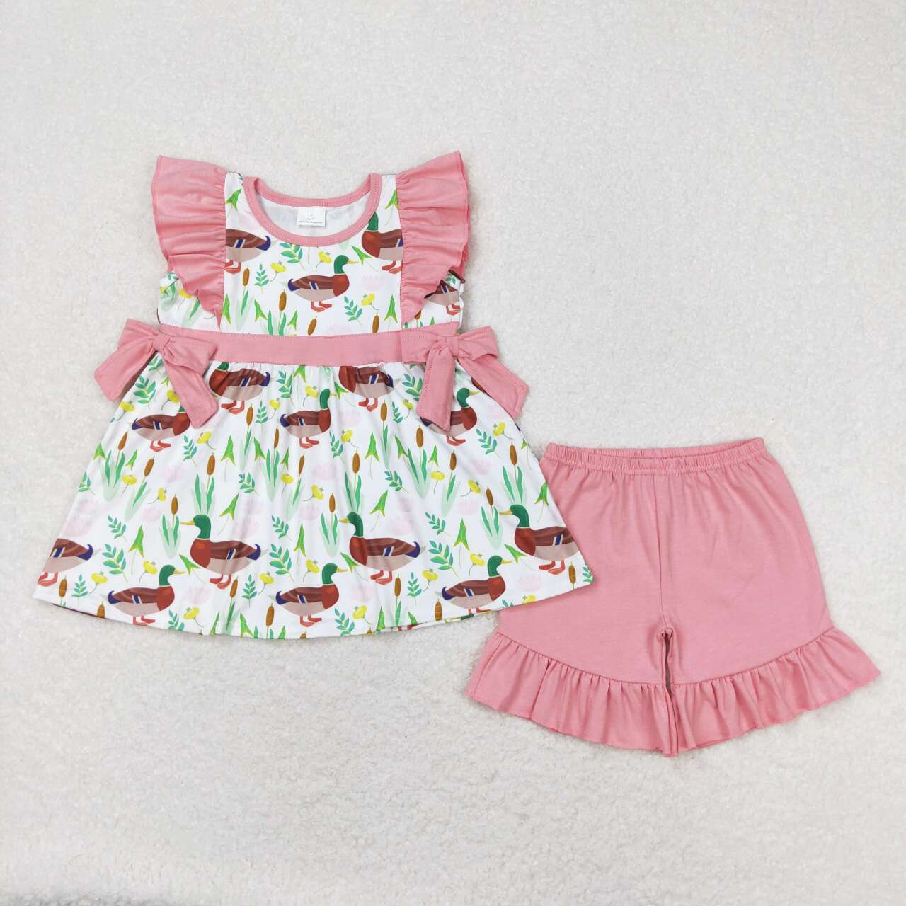 mallard duck floral baby girls clothing set