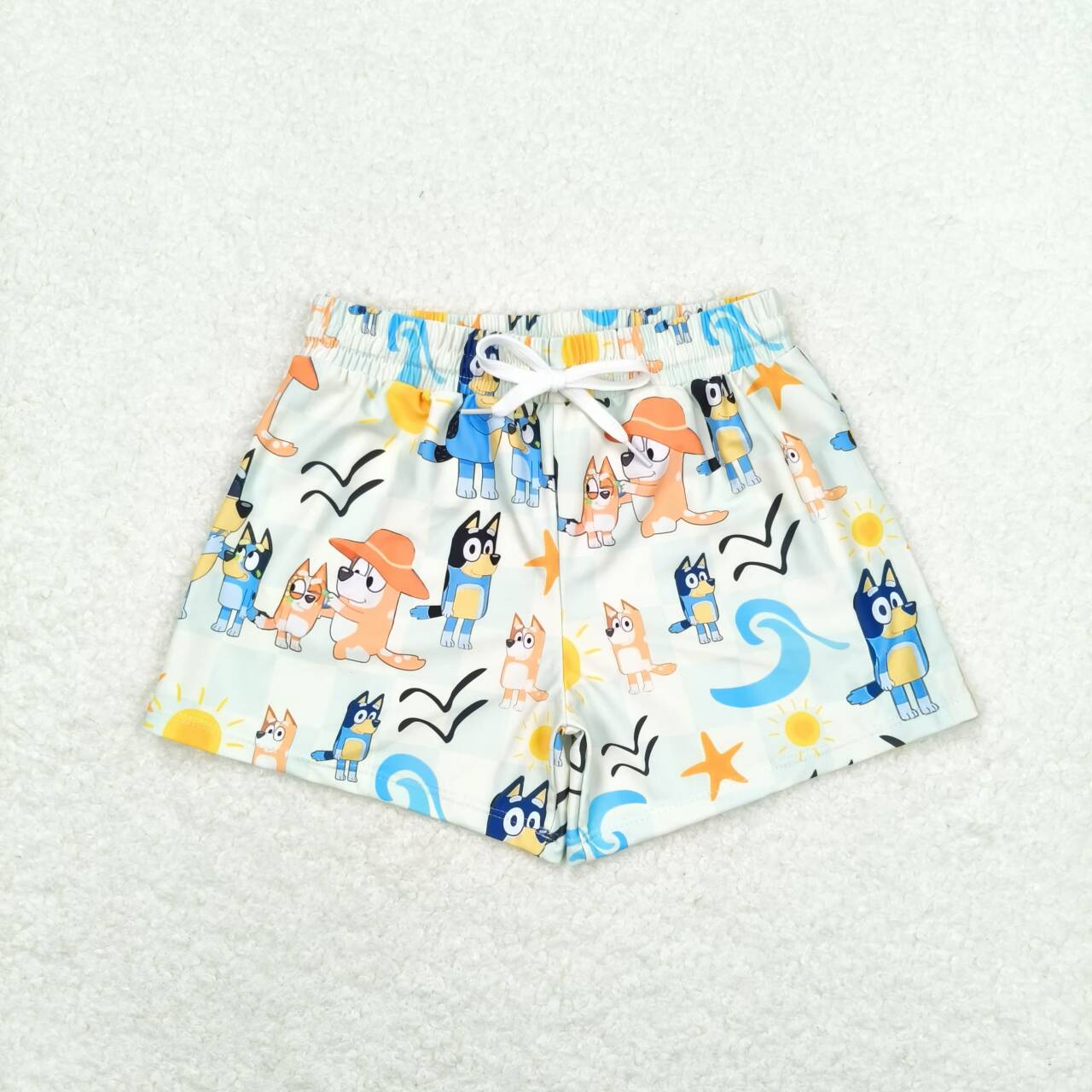 baby boy blue cartoon dog swim trunks