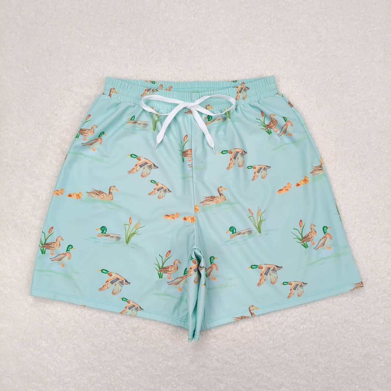 Adult man mallard duck swim trunks