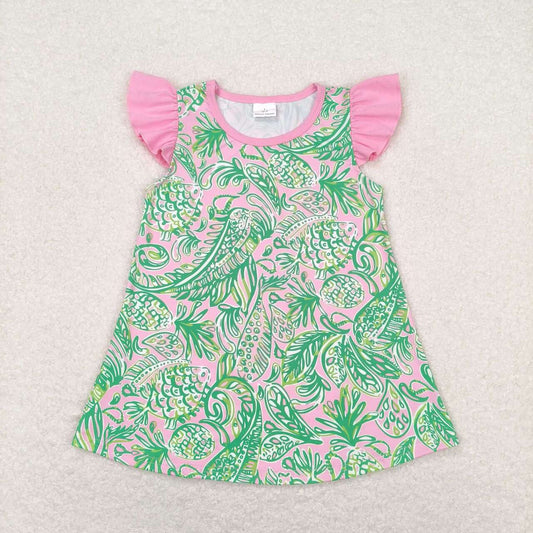 toddle baby girls green floral boutique shirt
