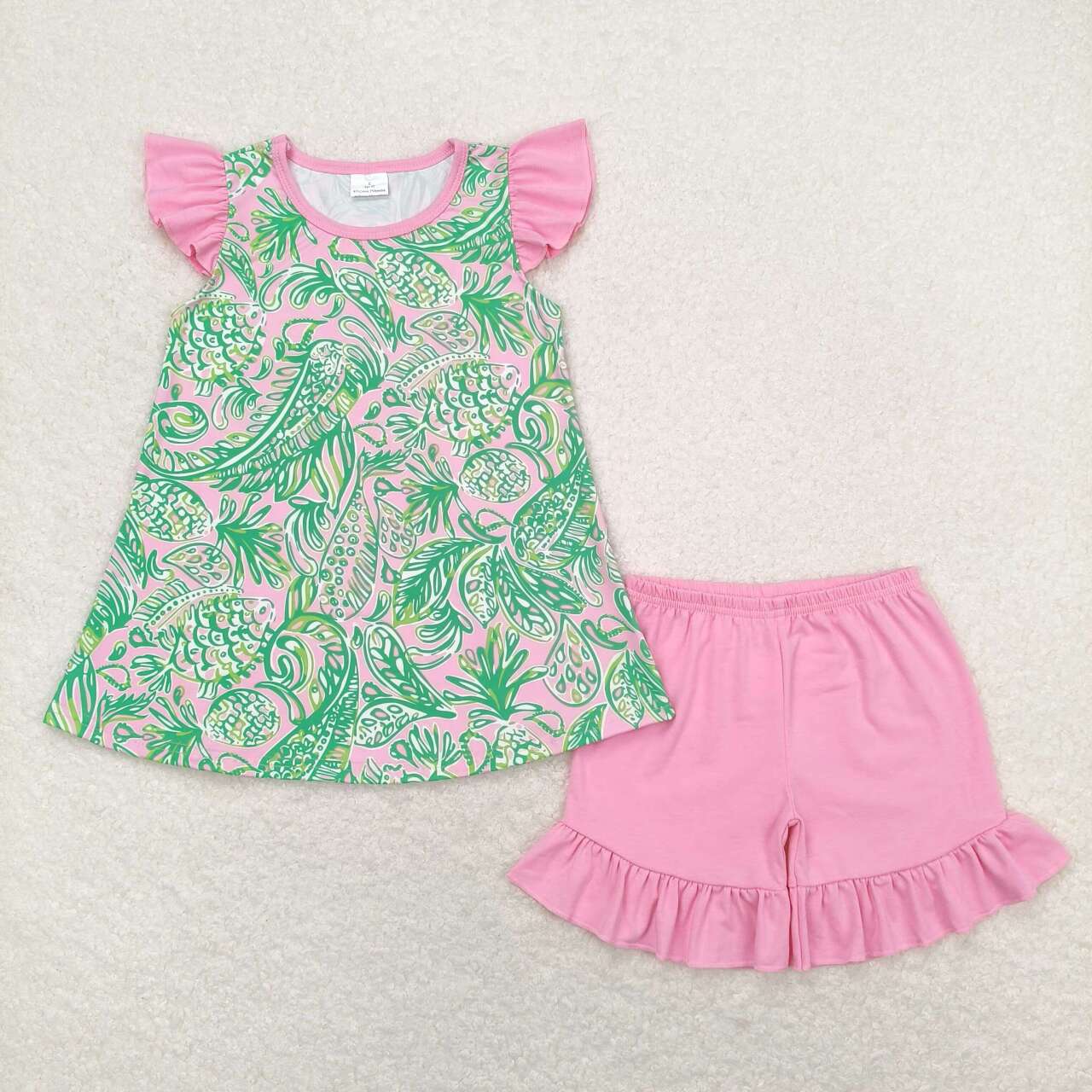 wholesale green floral boutique outfit