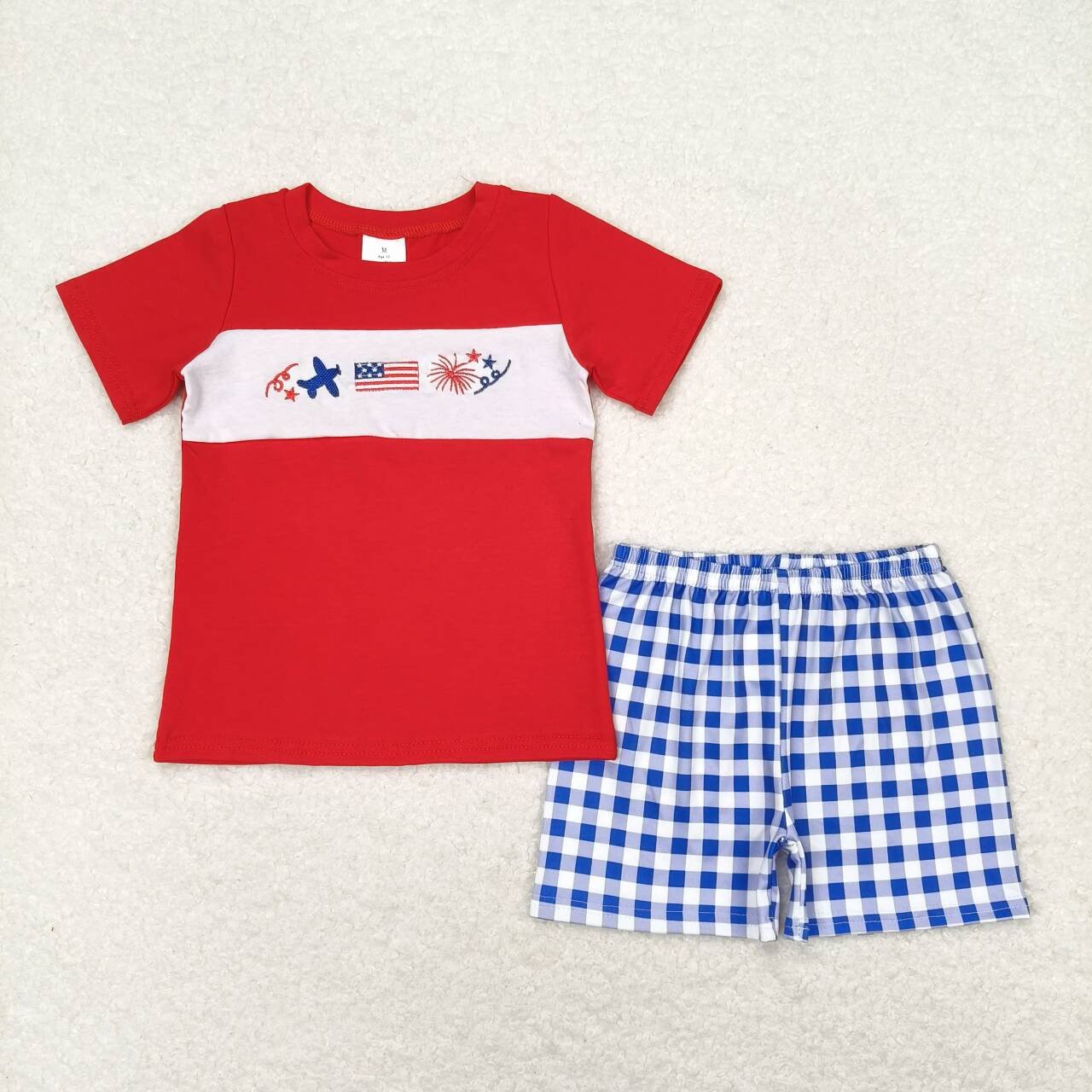 embroidery American flag baby boy clothing set