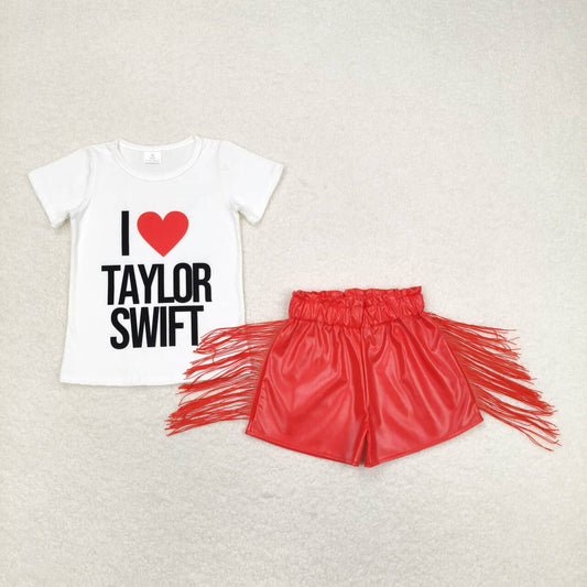 country music singer shirt red pu leather shorts outfit
