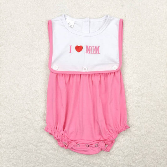 embroidery I love mom mothers day romper