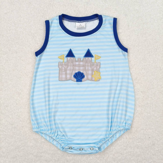 toddle boy embroidery castle romper