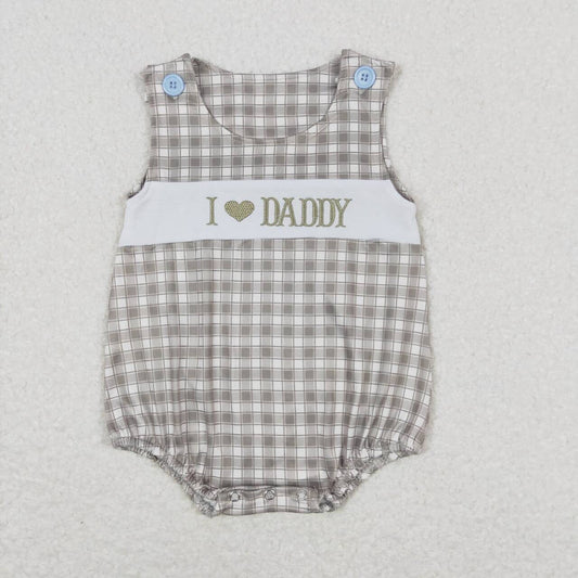embroidery I love daddy baby boy romper